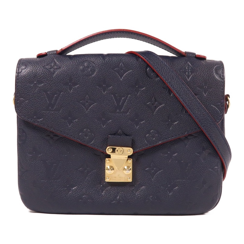 ✨🛍️ Louis Vuitton Navy Blue Empreinte Leather Pochette Métis